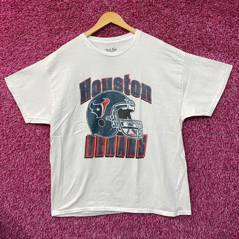 Junk Food NFL Houston Texas Throwback Helmet Logo T- Shirt Large